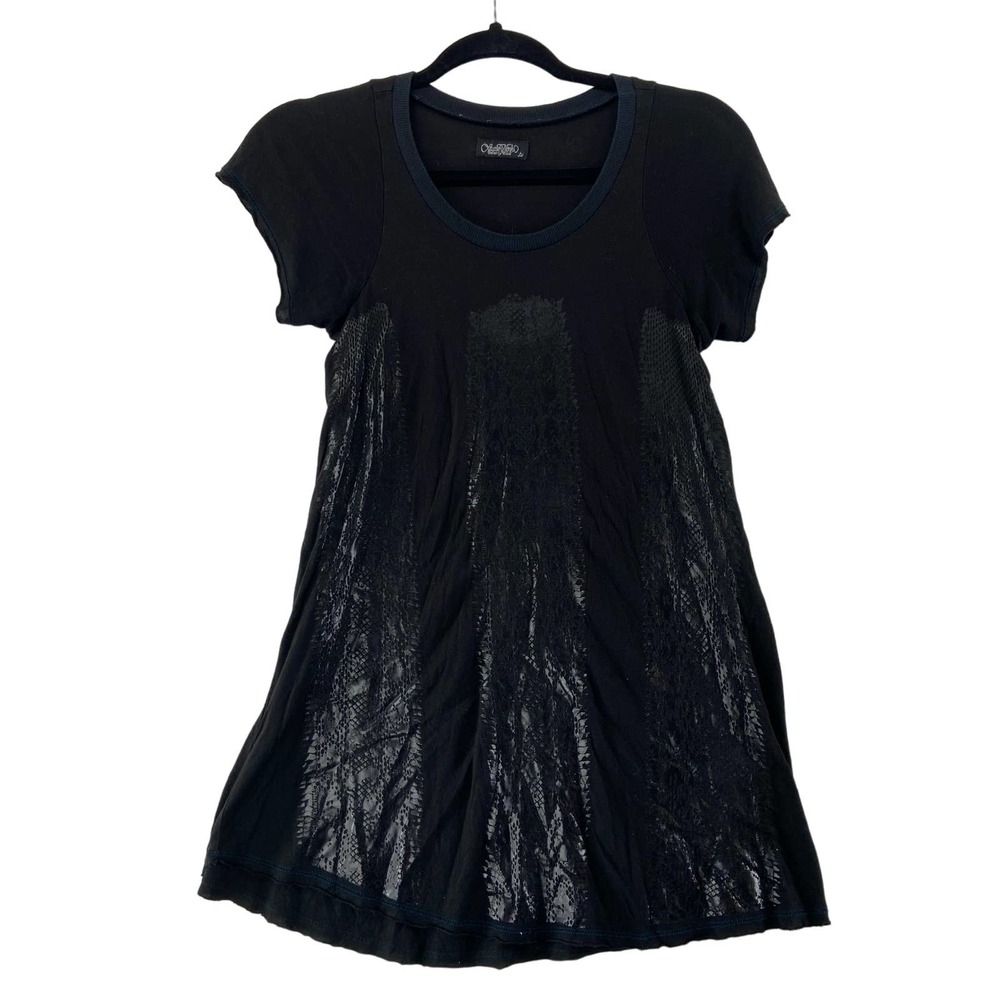 Lauren Moshi Black Snake Print Top Size Small